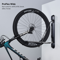 A wide tyre mountain bike being stored in a ProFlex Rack.