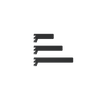 A set of three black metal brackets designed for attaching to a storage system.