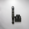 A ProFlex Rack with the GearMate SteadyBin attached storing a pair of cycling shoes. 